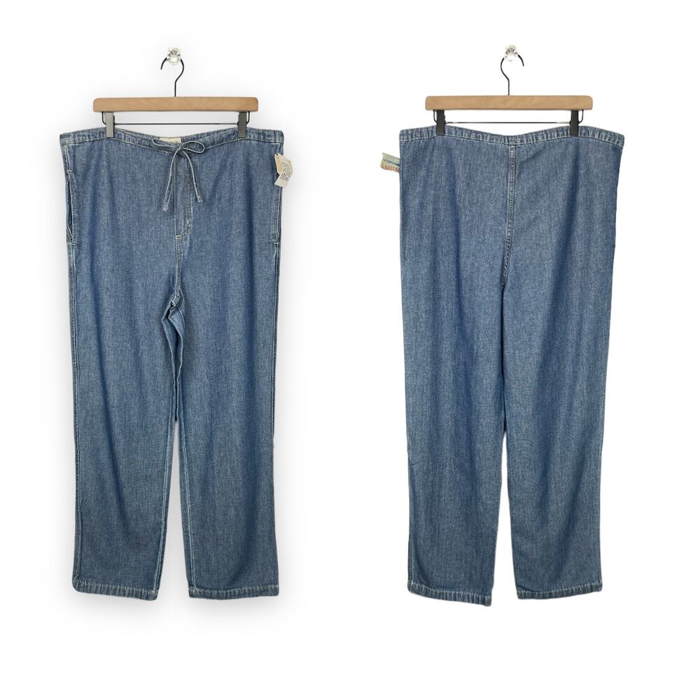 Crossroads | NWT Vintage Sears Chambray Lagenlook Wide Leg Pull On Pants
